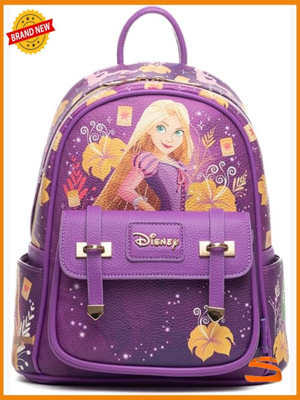 Disney Tangled Rapunzel Vegan Leather Fashion Mini Backpack - 11 inch